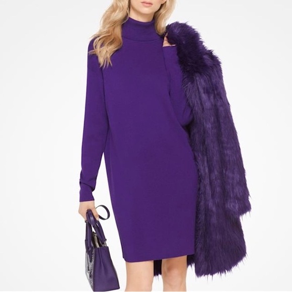 Michael Michael Kors Cashmere Blend Turtleneck Long Sleeve Sweater Dress XXS - Picture 1 of 9